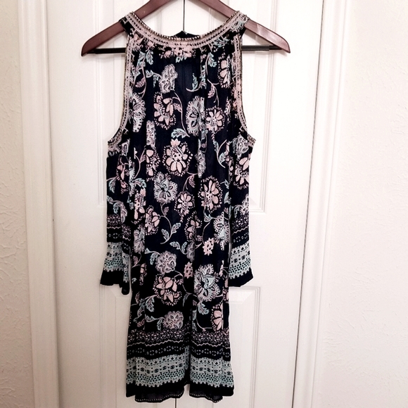 NWT, Floral Bare/Cold Shoulder Dress - Picture 9 of 13